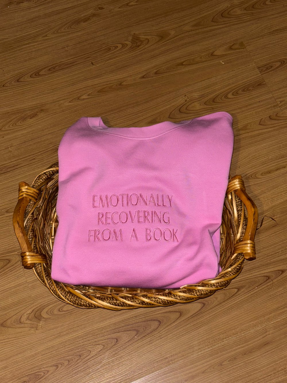 Image of Monochromatic Embroidered Bookish Sweatshirt: Funny Reading Crewneck, Book Lover Gifts