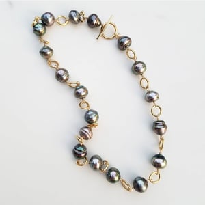 Tahitian Pearl Vintage Link Necklace