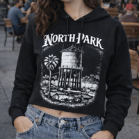 Image 1 of North Park Water Tower - San Diego Neighborhood Women's Crop Top Hoodie