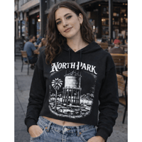 Image 2 of North Park Water Tower - San Diego Neighborhood Women's Crop Top Hoodie