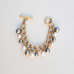 Vintage Pearl Charm Bracelet