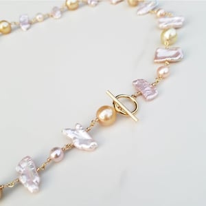 Golden South Sea Pearl & Pink Fresh Water Pearl Necklace