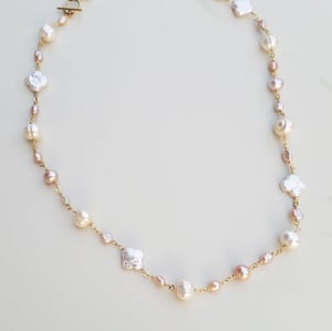 White & Pink Fresh Water Pearl Mix Necklace