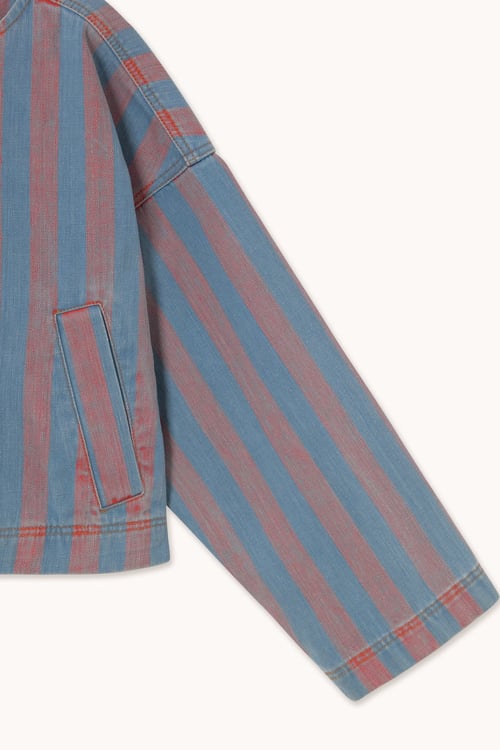 Image of 1-Cazadora denim rayas