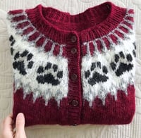 Image 2 of “Wilderness” - Icelandic wool cardigan - Burgundy - Preorder 
