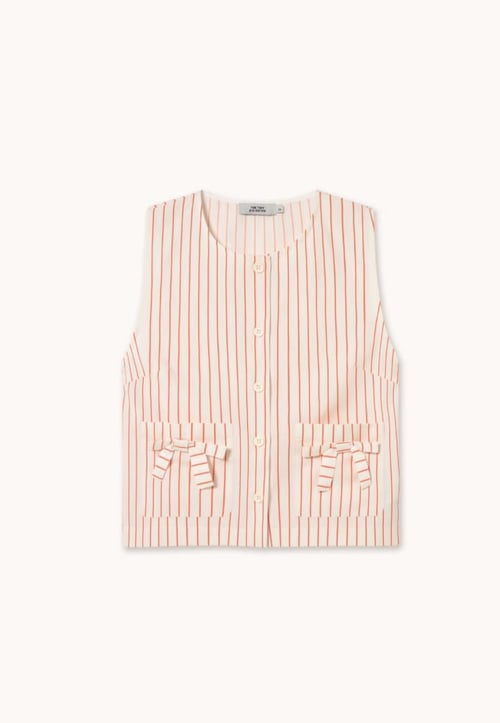Image of 1-Chaleco con lazos a rayas