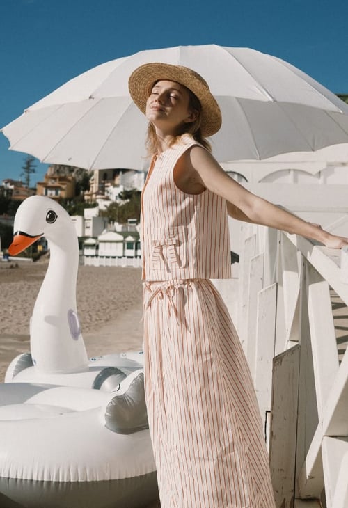 Image of 2-Falda con lazos a rayas