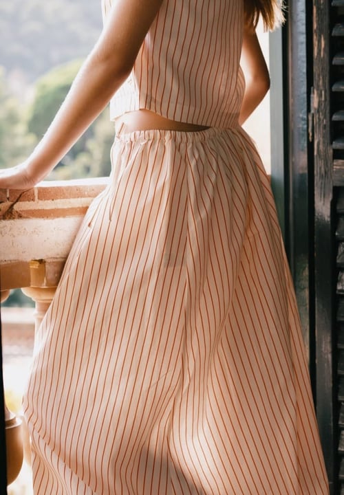 Image of 2-Falda con lazos a rayas