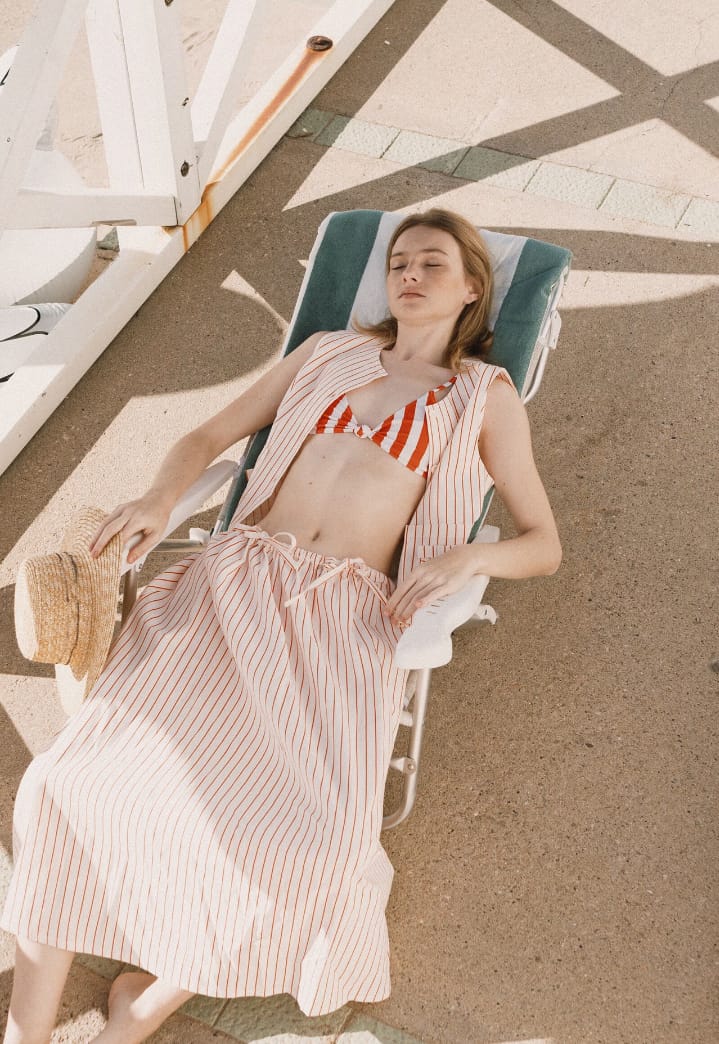 Image of 2-Falda con lazos a rayas