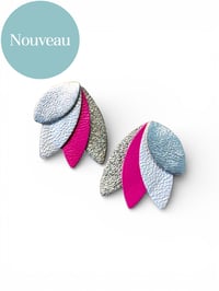 Image 1 of Boucles puces SALLY rose vif