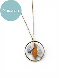 Image 1 of Collier sautoir SALLY caramel nude