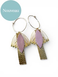 Image 1 of Boucles INDIA rose antique et rose pale metallisé