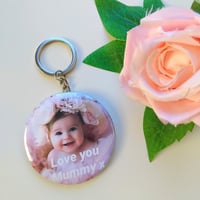 Image 5 of Personalised Photo Compact Mirror, Personalised Photo Keyring,Mothers Day Gift, Friend Gift