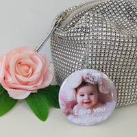 Image 2 of Personalised Photo Compact Mirror, Personalised Photo Keyring,Mothers Day Gift, Friend Gift