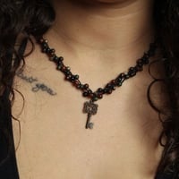 Image 3 of Mahogany Obsidian Key Necklace
