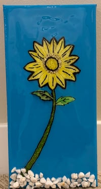Image 1 of GLITTER SUNFLOWER ON CANVAS