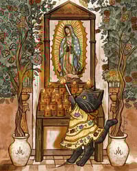 Cat Lighting a Candle for Our Lady