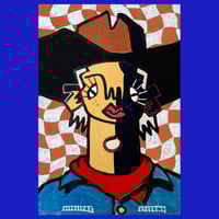 Image 1 of Orange Checker Cowboy Print