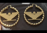 Image 1 of Huelga Bird Bamboo Hoops Golden Hustle Collecti