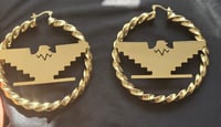 Image 2 of Huelga Bird Bamboo Hoops Golden Hustle Collecti
