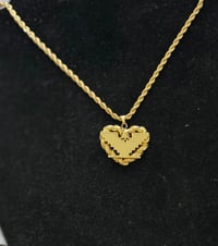Image 1 of Huelga Bird Heart Necklace Golden Hustle Collection