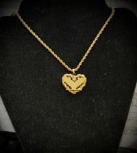Image 2 of Huelga Bird Heart Necklace Golden Hustle Collection