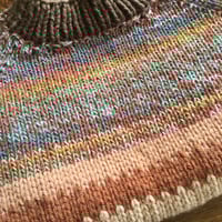 Image 5 of hand knit calico sweater XS/SM