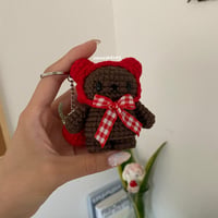 Image 2 of PREORDER Cherry Bunny + Bear Keychain Set