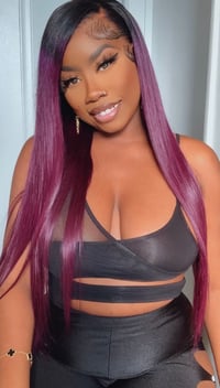 Image 3 of Cherry Cola Straight 13x4 Lace Front Wig in 24”