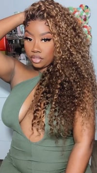 Image 3 of Deep Wave Brown Balayage 360 Lace Wig in 24”