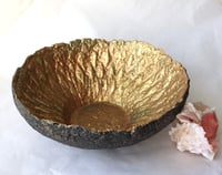 Image 4 of Handmade Black & Gold Bowl – Sculptural Papier-Mache Art Bowl | Luxury Rustic Home Decor