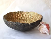 Image 5 of Handmade Black & Gold Bowl – Sculptural Papier-Mache Art Bowl | Luxury Rustic Home Decor