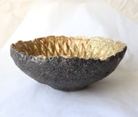 Image 6 of Handmade Black & Gold Bowl – Sculptural Papier-Mache Art Bowl | Luxury Rustic Home Decor