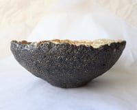 Image 2 of Handmade Black & Gold Bowl – Sculptural Papier-Mache Art Bowl | Luxury Rustic Home Decor