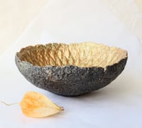 Image 12 of Handmade Black & Gold Bowl – Sculptural Papier-Mache Art Bowl | Luxury Rustic Home Decor