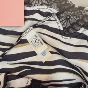 Image of Valentino Vintage Zebra Satin Bodysuit/Teddy - Size L