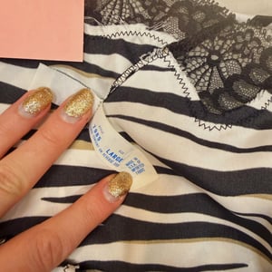 Image of Valentino Vintage Zebra Satin Bodysuit/Teddy - Size L