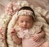 The Luna: Pink & Beige Lace Photography Romper