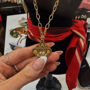 Image of Reworked Chanel Green Stone Necklace