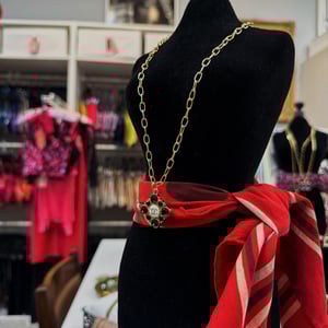 Image of Reworked Chanel Green Stone Necklace