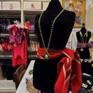 Image of Reworked Chanel Green Stone Necklace