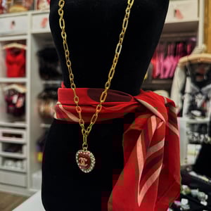 Image of Reworked Chanel Red Heart Necklace