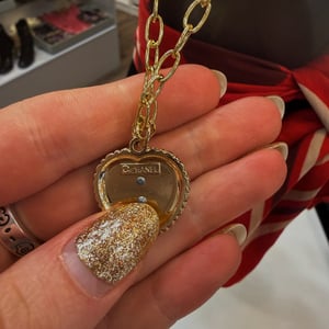 Image of Reworked Chanel Black & White Heart Necklace