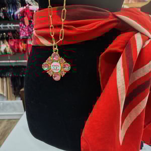 Image of Reworked Chanel Pink Stone Necklace
