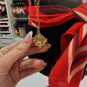 Image of Reworked Chanel Pink Stone Necklace