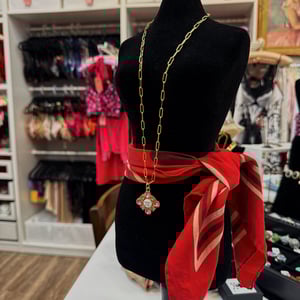 Image of Reworked Chanel Pink Stone Necklace