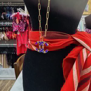 Image of Reworked Chanel Blue Stone Necklace