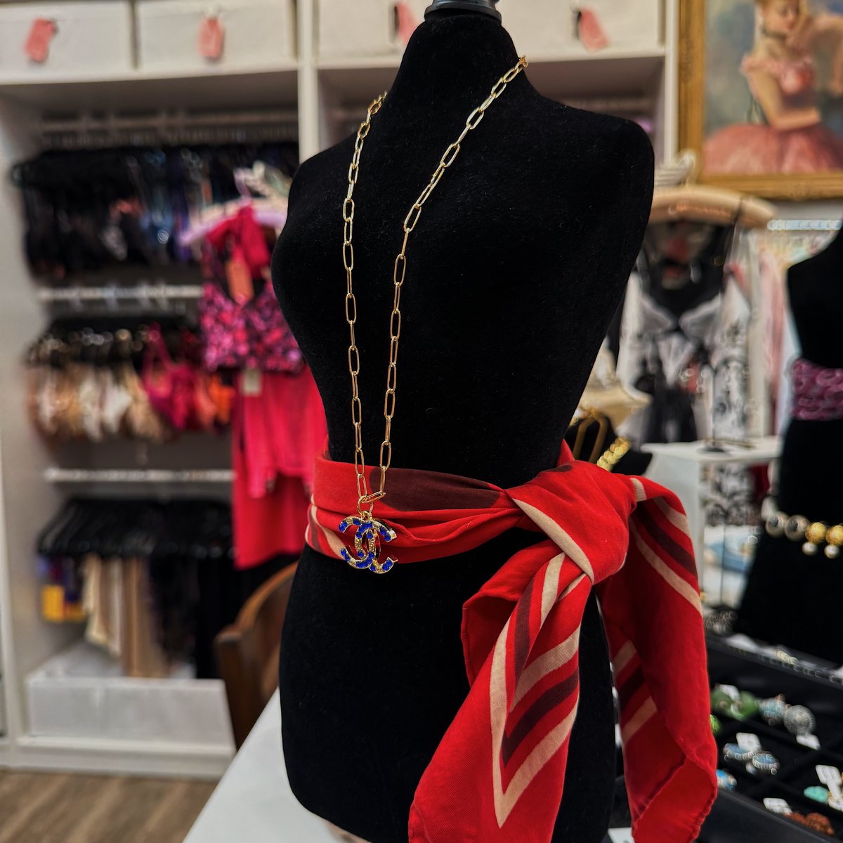 Image of Reworked Chanel Blue Stone Necklace