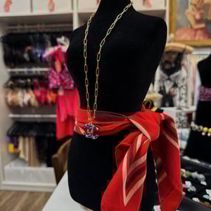 Image of Reworked Chanel Blue Stone Necklace