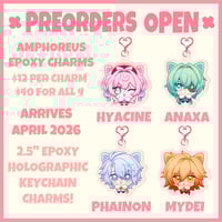 Amphoreus Kitties || Honkai: Star Rail 2.5" Inch Epoxy Holographic Keychain Charms (PREORDER)